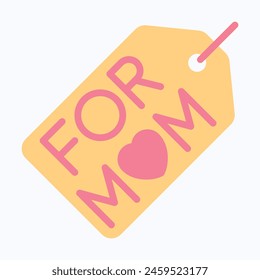 Discount Tag For Mom Vector Icon, Flat Style Isolated Vector Icon.