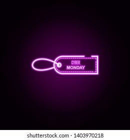 discount in tag neon icon. Elements of cyber monday set. Simple icon for websites, web design, mobile app, info graphics