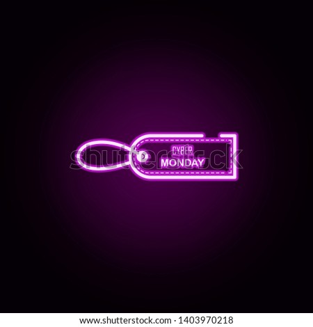 discount in tag neon icon. Elements of cyber monday set. Simple icon for websites, web design, mobile app, info graphics
