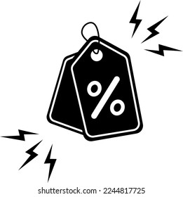 discount tag on transparent background