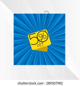 discount tag over blue background vector 