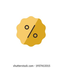 Discount tag. Percent label. Flat color icon. Commerce vector illustration