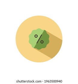 Discount tag. Percent label. Flat icon in a circle. Commerce vector illustration