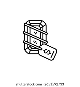 Desconto Tag preço de ícone de vetor Diamante. Estilo de linha de ícone de joias. uso perfeito para logotipo, apresentação, site e muito mais.