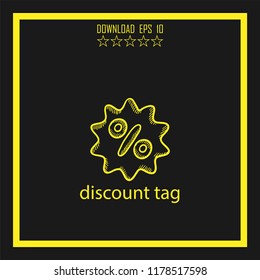 discount tag sketch vector icon