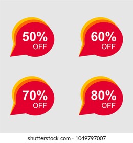 Discount tag with special offer sale sticker. Promo tag discount offer layout. Sale label with advertise offer design template. Sticker sign price isolated modern graphic style vector illustration.