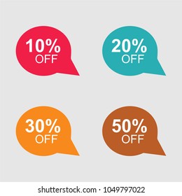 Discount tag with special offer sale sticker. Promo tag discount offer layout. Sale label with advertise offer design template. Sticker sign price isolated modern graphic style vector illustration.
