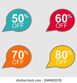 Discount tag with special offer sale sticker. Promo tag discount offer layout. Sale label with advertise offer design template. Sticker sign price isolated modern graphic style vector illustration.