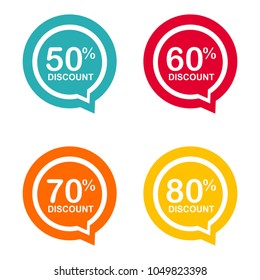 Discount tag with special offer sale sticker. Promo tag discount offer layout. Sale label with advertise offer design template. Sticker sign price isolated modern graphic style vector illustration.