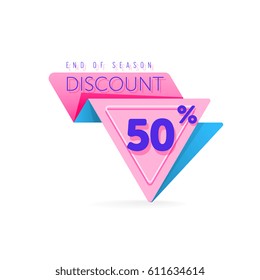 Discount tag with special offer sale sticker isolated on white background. Vector sale label with promo offer.