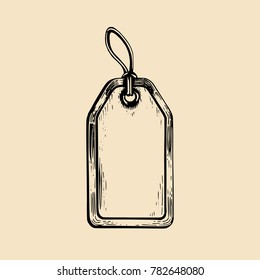 Discount tag template for sale. Vector sketched blank label for goods.