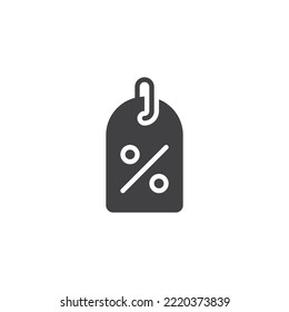 Discount tag vector icon. filled flat sign for mobile concept and web design. Percentage label glyph icon. Symbol, logo illustration. Vector graphics