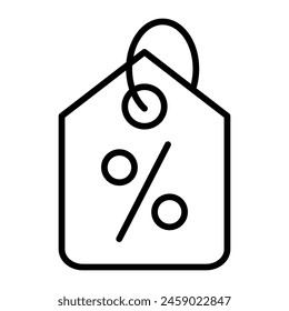 Diseño de iconos de línea de Vector de etiqueta de descuento
