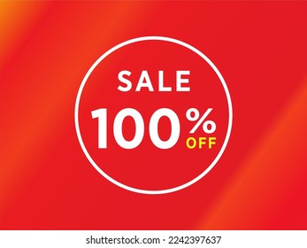discount tag in white circle on red background