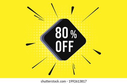 Discount tag with yellow background