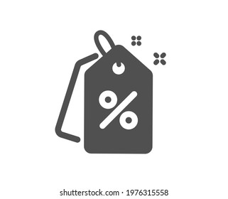 Discount tags icon. Sale offer sign. Promotion price symbol. Quality design element. Flat style discount tags icon. Editable stroke. Vector