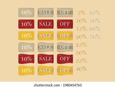 Discount tags with numbers for promotion