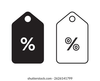 Discount Tags with Percentage Symbols for Sales and Promotions