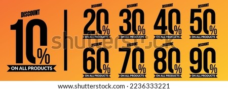 Discount tags set vector badges template. Discount offer price sign. Special offer symbol. Discount promotion. Discount badge shape. 