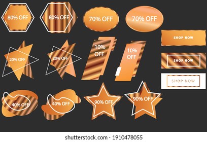 discount tags - trendy golden tags- sale tags 