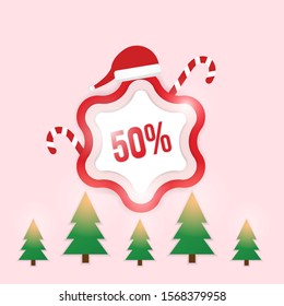 Discount template. Christmas sale. Special offer.
