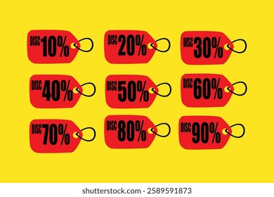 discount templates for price cuts from 10% to 90%