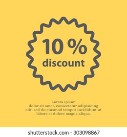 Discount ten (10) percent circular icon