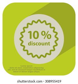 Discount ten (10) percent circular icon