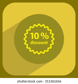 Discount ten (10) percent circular icon