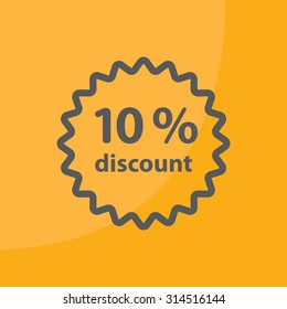 Discount ten (10) percent circular icon
