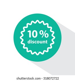 Discount ten (10) percent circular icon