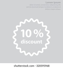 Discount ten (10) percent circular icon