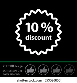 Discount ten (10) percent circular icon