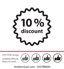 Discount ten (10) percent circular icon