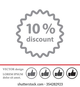 Discount ten (10) percent circular icon