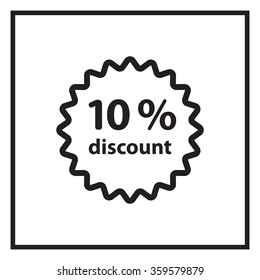 Discount ten (10) percent circular icon