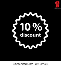 Discount ten (10) percent circular icon