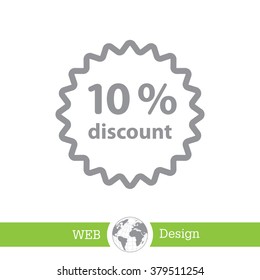 Discount ten (10) percent circular icon