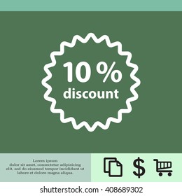 Discount ten (10) percent circular icon