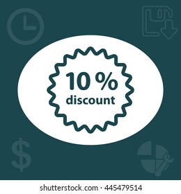 Discount ten (10) percent circular icon