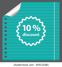 Discount ten (10) percent circular icon