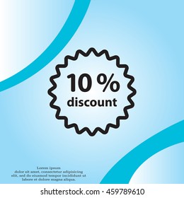 Discount ten (10) percent circular icon
