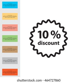 Discount ten (10) percent circular icon