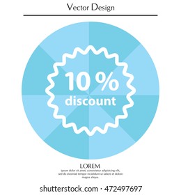 Discount ten (10) percent circular icon
