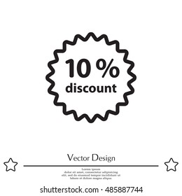 Discount ten (10) percent circular icon