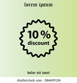 Discount ten (10) percent circular icon