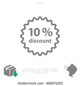 Discount ten (10) percent circular icon