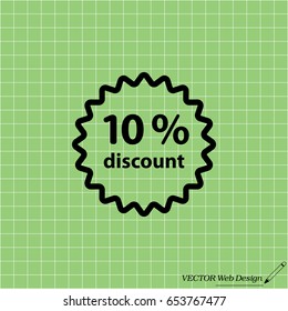 Discount ten (10) percent circular icon