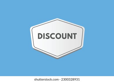 Discount text Button. Discount Sign Icon Label Sticker Web Buttons