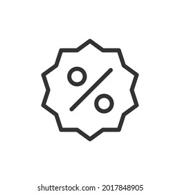 Icono de línea delgada de descuento. Símbolo con estilo de contorno de moda. Diseño premium para web y aplicaciones. Perfecto para la interfaz de usuario.